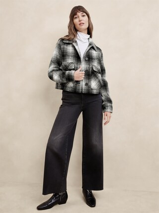 Plaid Cropped Jacket | Banana Republic Factory