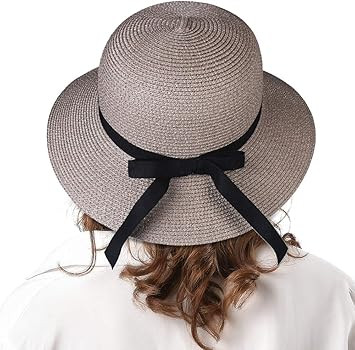 Women Wide Brim Sun Hat Summer Beach Cap UPF50 UV Packable Straw Hat for Travel | Amazon (US)