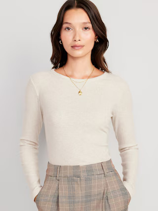 Plush Long-Sleeve Crew-Neck T-Shirt for Women | Old Navy (US)