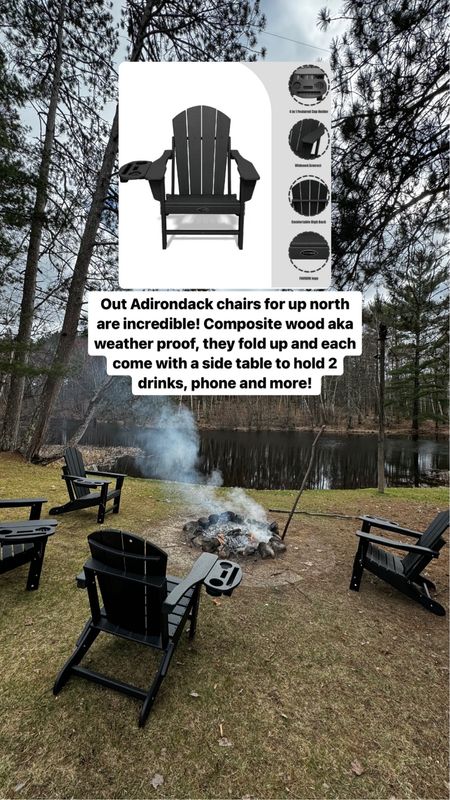 Adirondack chairs for outdoor patio furniture! Fire pit chairs, lounge chairs, outdoor furniture, camping chairs, lake house furniture. 

#LTKsalealert #LTKfamily #LTKhome