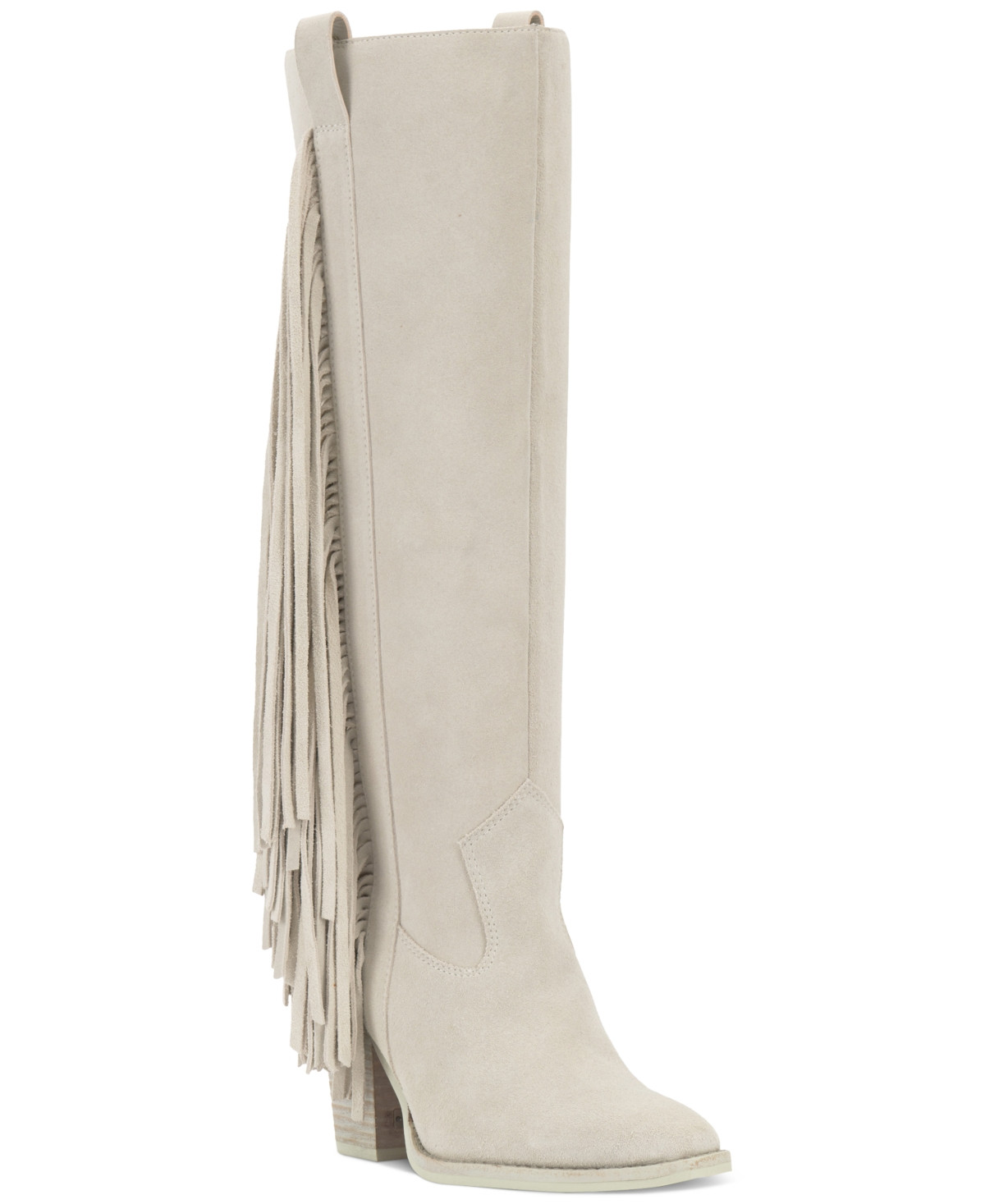 Vince Camuto Women's Pelia Wide-Calf Fringe Knee-High Cowboy Boots - Bone | Macy's