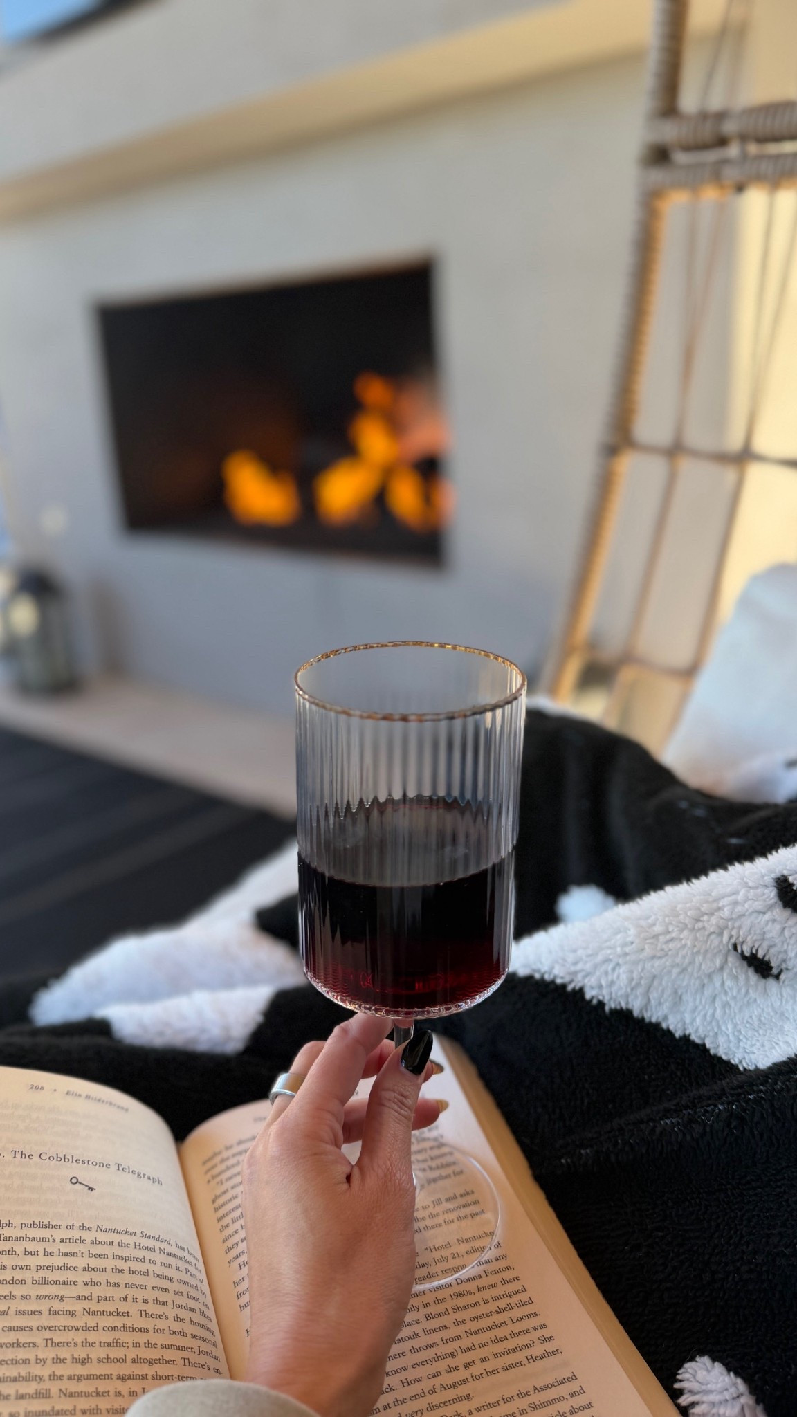 What heaven looks like to me. Wine, a good book, a fire and a cozy blanket!! So happy fall is here! 🍁 

#LTKHalloween #LTKHome #LTKSeasonal