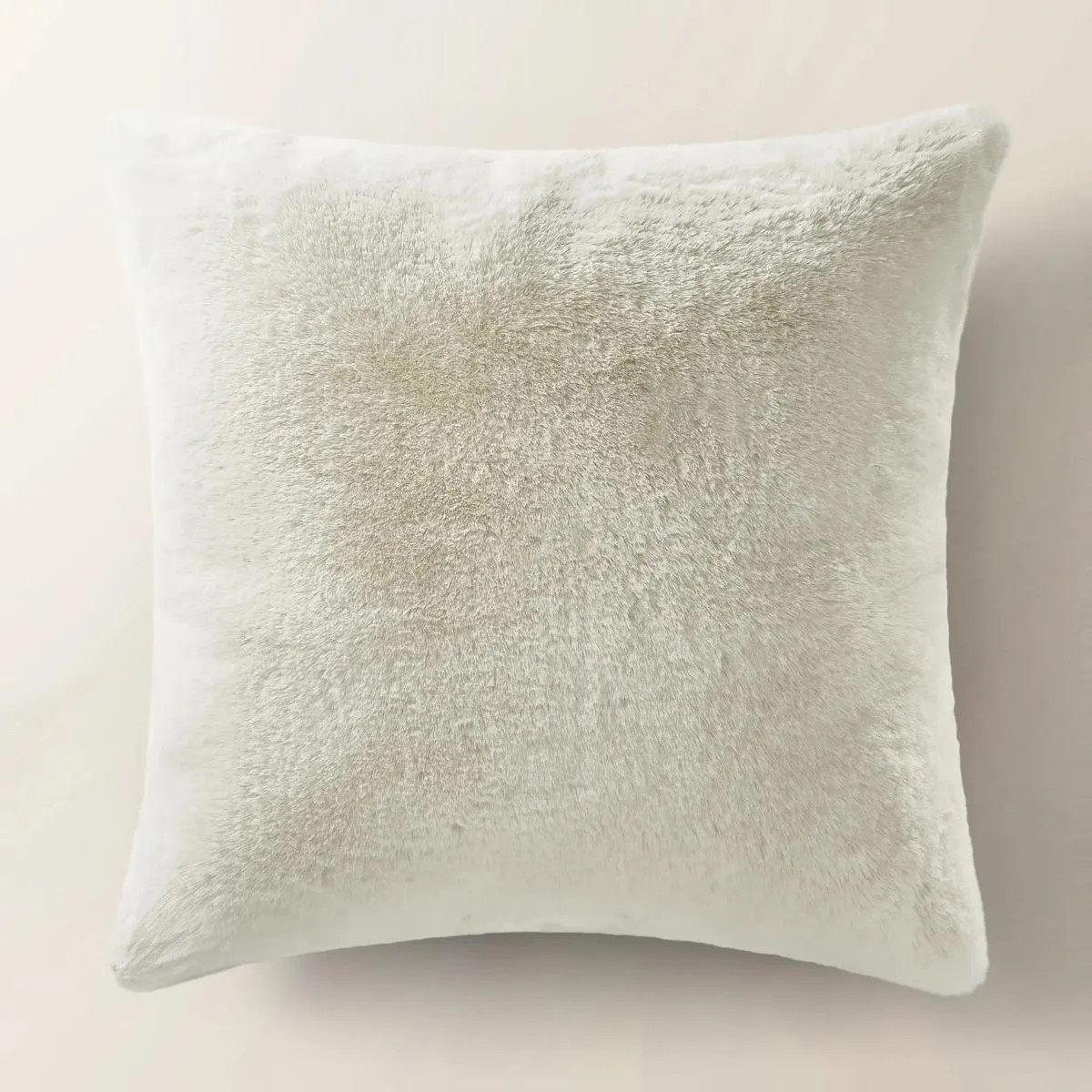 Shay Faux Fur Floor Pillow 30" - Ivory | Z Gallerie