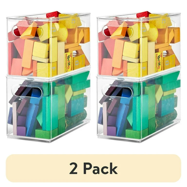 (2 pack) The Home Edit Clear Plastic Narrow Storage Bin | Walmart (US)