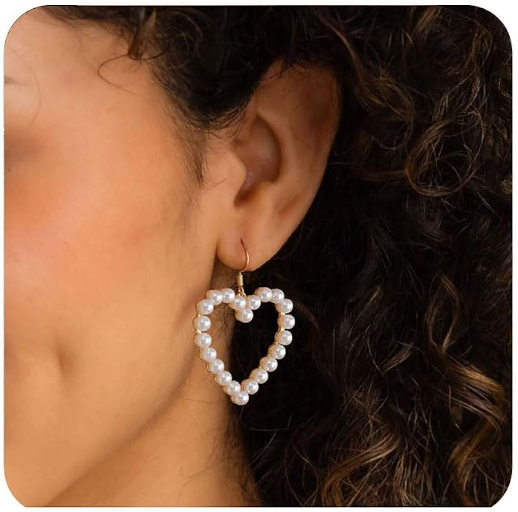 MOROTOLE Pearl Drop Earrings,Gold/Silver Pearls Dangle Earring 5mm White Pearls Drop Earring for ... | Amazon (US)