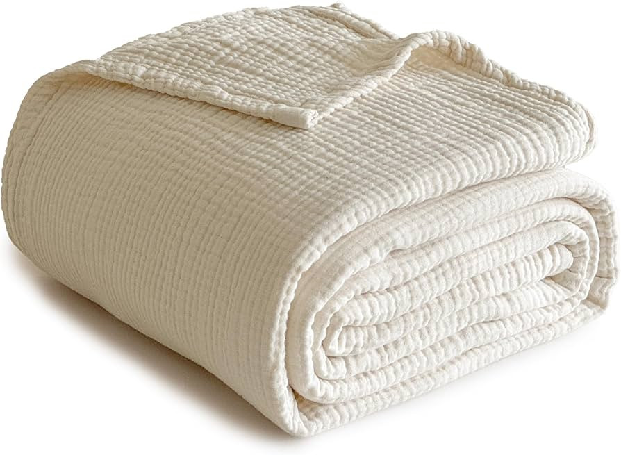 Simple&Opulence 100% Cotton Muslin Blanket King Size, Lightweight Breathable 4 Layering Gauze Bla... | Amazon (US)