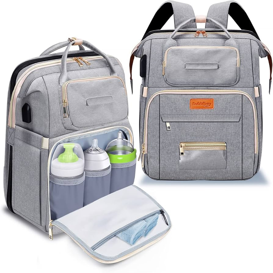 Bubblbay Mochila 8 en 1 para pañales para bebé con cambiador, cuna para colgar de juguete únic... | Amazon (US)