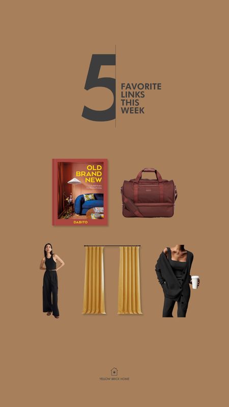 This week’s top 5 links: Dabito’s book, my Calpak duffel, pants I ordered for Costa Rica, our curtains (on sale!), and a 3 piece set

#LTKSale #LTKstyletip #LTKhome
