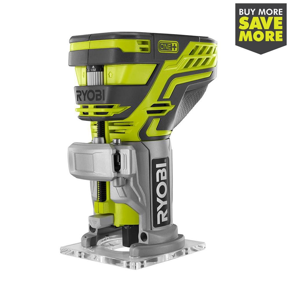 RYOBI 18-Volt ONE+ Cordless Fixed Base Trim Router (Tool Only) with Tool Free Depth Adjustment-P6... | The Home Depot