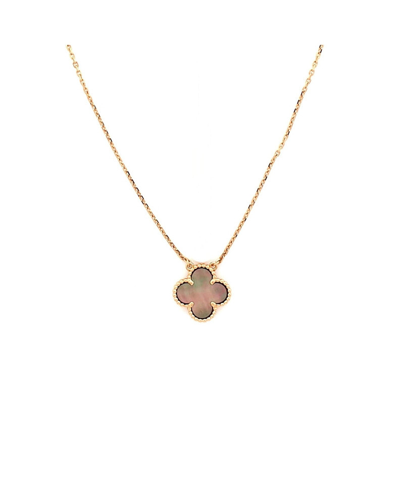 Pre-Owned Van Cleef & Arpels Vintage Alhambra Pendant Necklace 18K Rose Gold and Grey Mother of Pearl, 16.5 | Bloomingdale's (US)