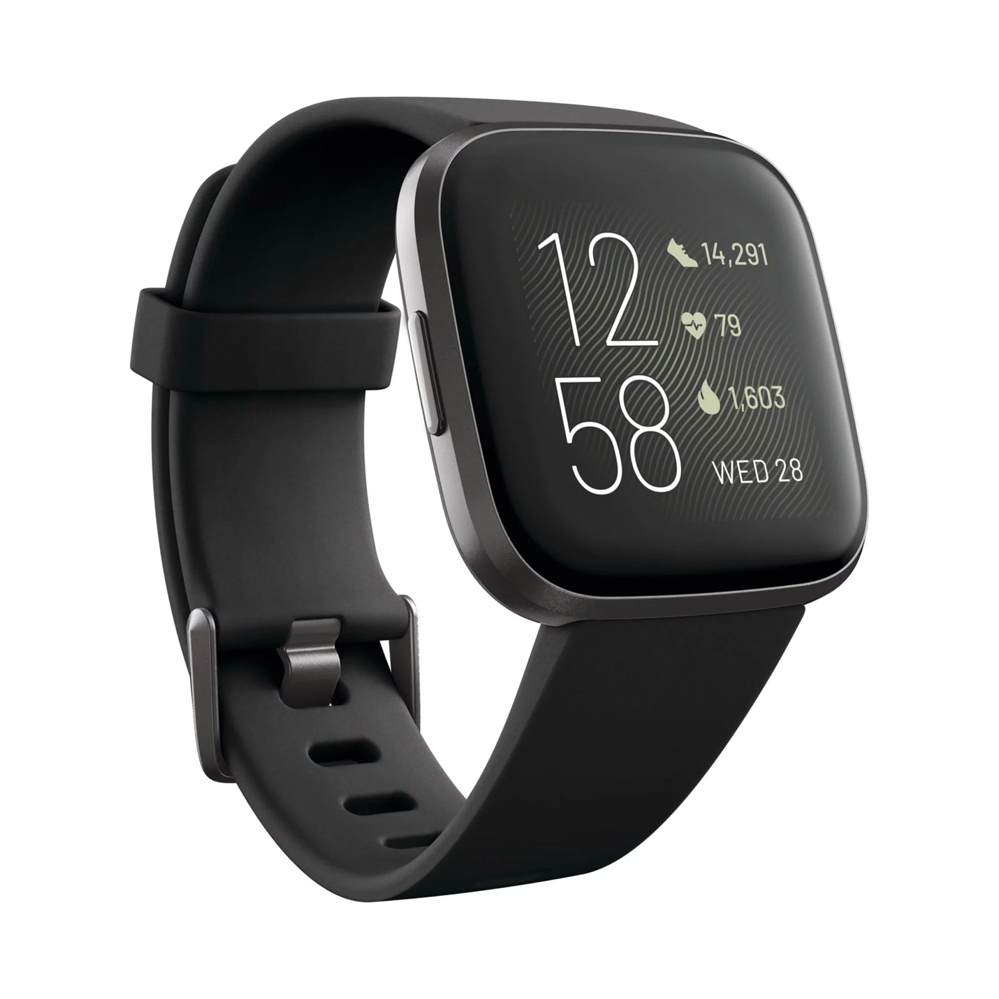 Fitbit Versa 2 Health & Fitness Smartwatch - Black/Carbon Aluminum | Walmart (US)