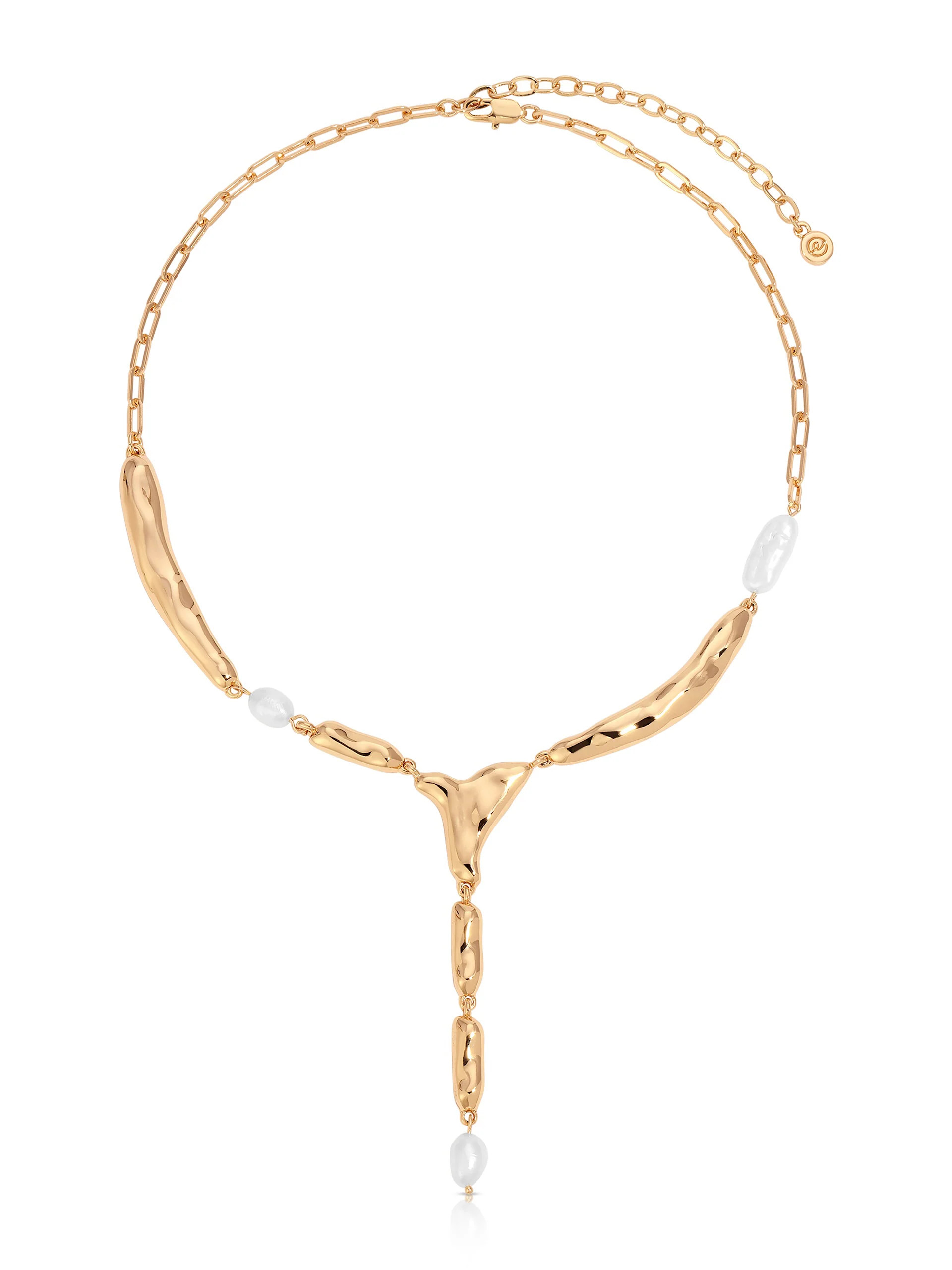 Liquid Melt and Pearl Lariat | Ettika