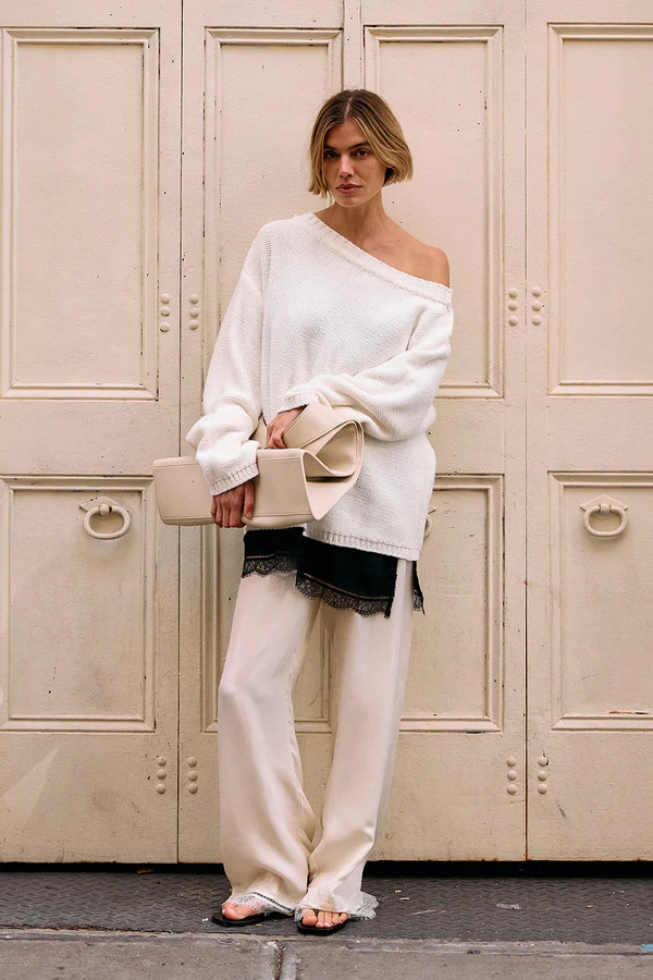 ANDREA SANDSTONE CUPRO LACE PANT | DISSH