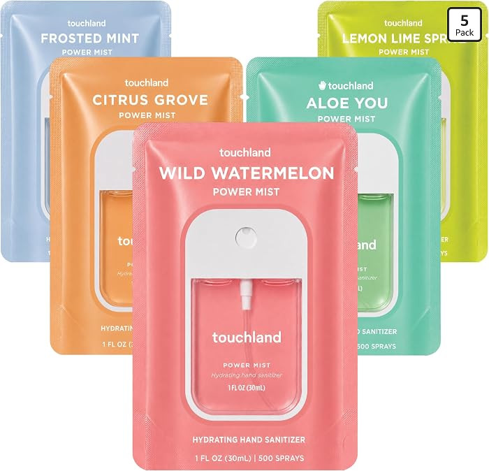 Touchland Fresh 5 Hydrating Hand Sanitizer Spray Set Travel Size | Amazon (US)