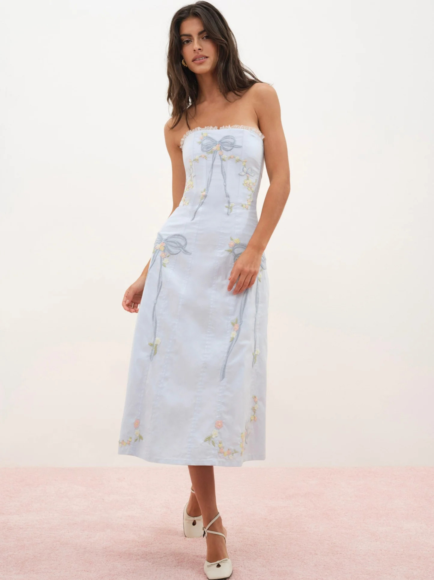 Baby Bows Patchwork Midi Dress | For Love & Lemons