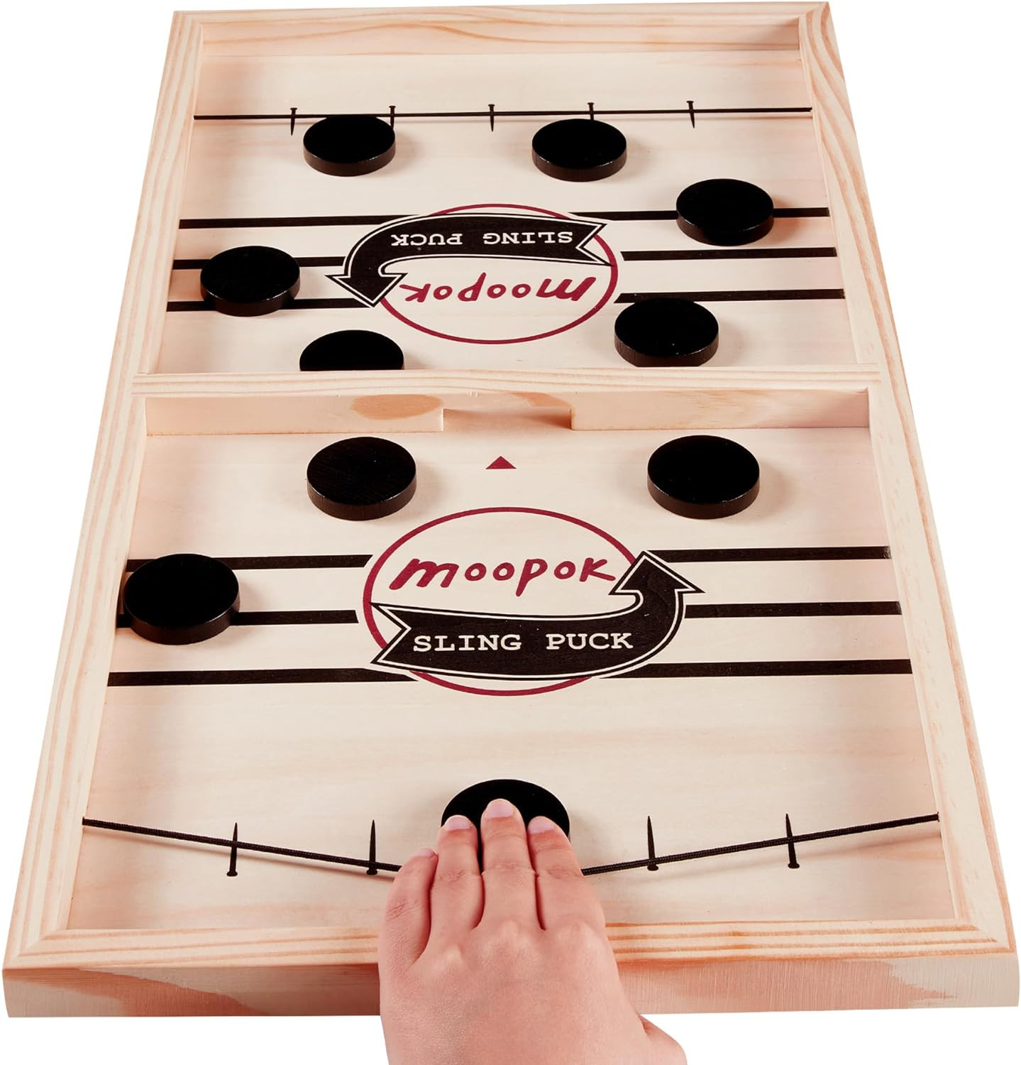 moopok Fast Sling Puck Game,Wooden Hockey Game,Super Foosball Table,Desktop Battle Parent-Child I... | Amazon (US)