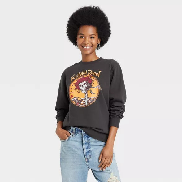 Women's the Grateful Dead Skull Graphic Sweatshirt - Black | Target