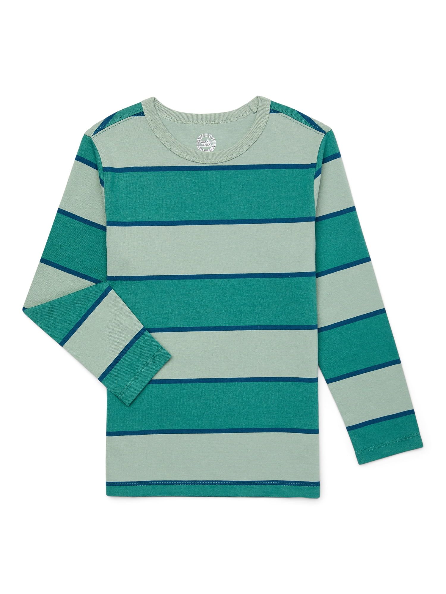 Wonder Nation Boys Long Sleeve Stripe T-Shirt, Sizes 4-18 & Husky | Walmart (US)