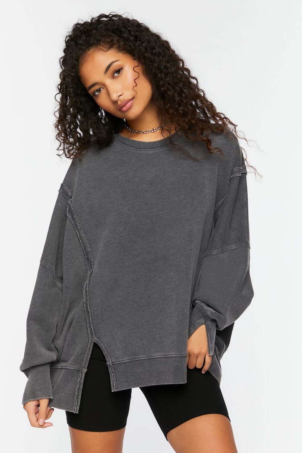 Reverse Step-Hem Pullover | Forever 21 (US)