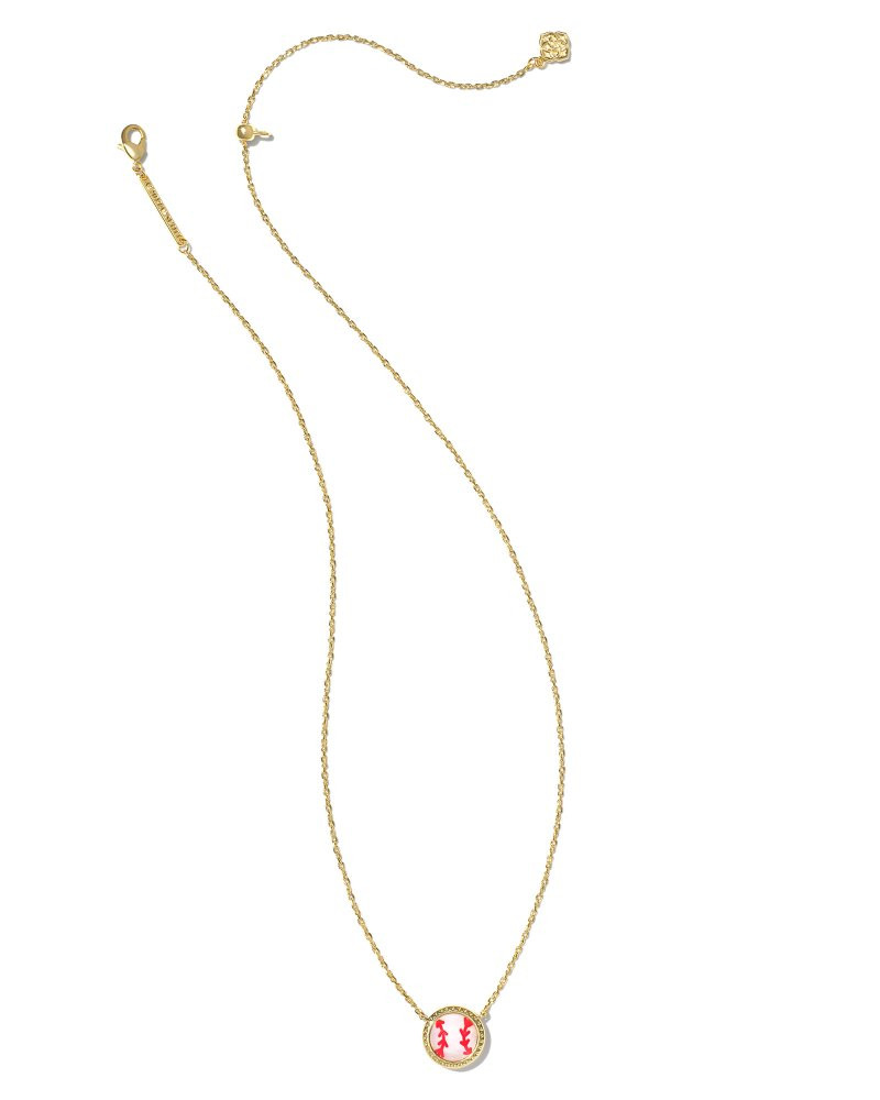 Baseball Gold Short Pendant Necklace in Ivory Mother-of-Pearl | Kendra Scott