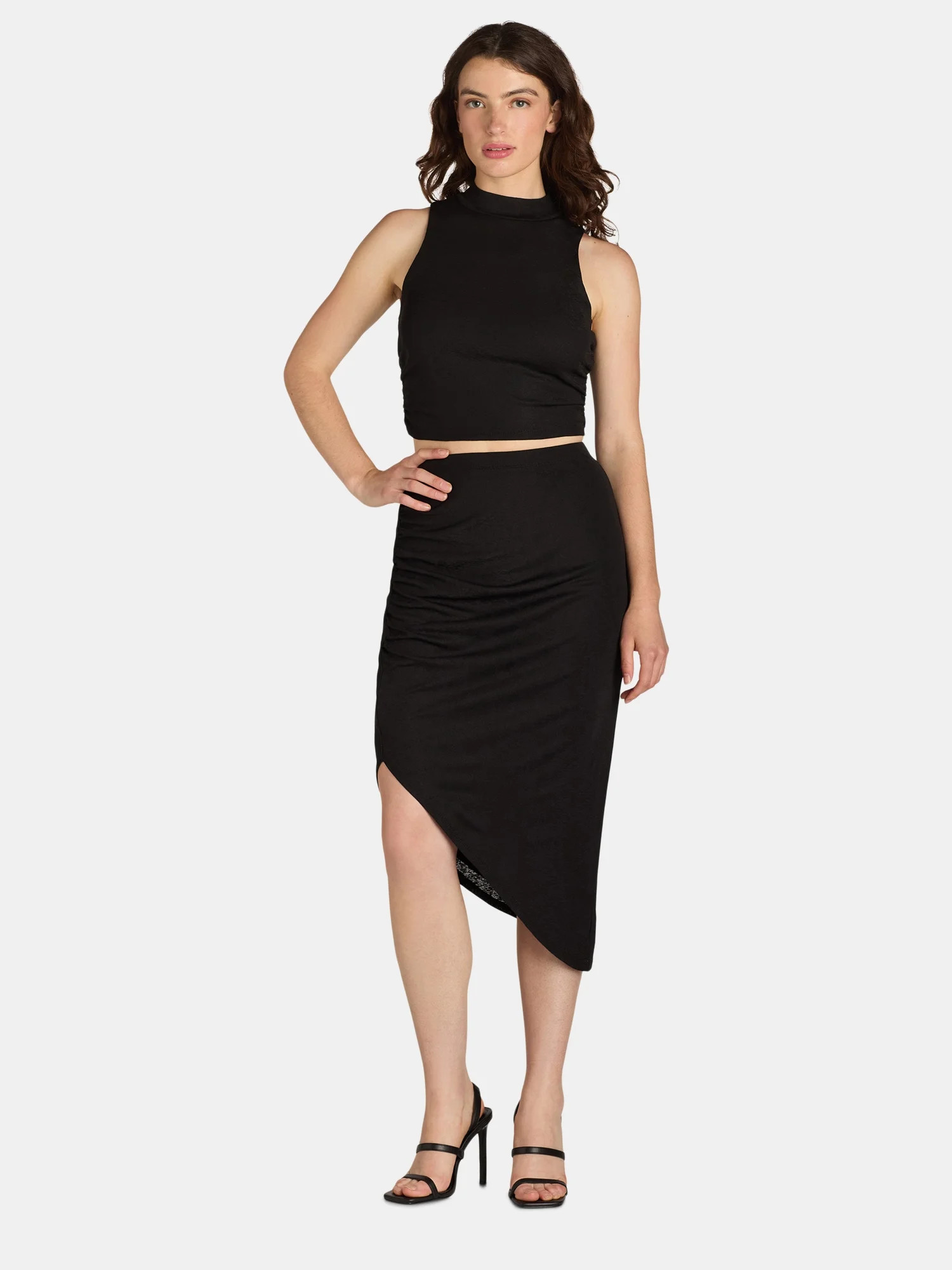 Madden NYC Women's Mock Neck Top and Skirt Set, 2-Piece, Sizes XXS-XXL | Walmart (US)