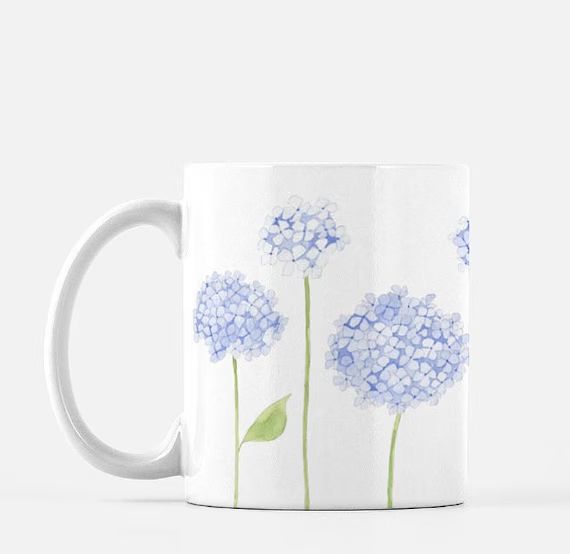 Hydrangea Stems Watercolor Print Mug | Etsy (CAD)