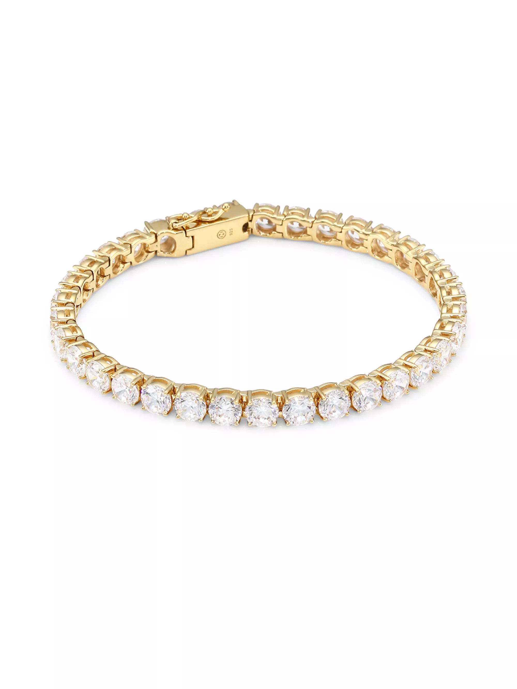 18K-Gold-Plated Sterling Silver & Cubic Zirconia Tennis Bracelet | Saks Fifth Avenue