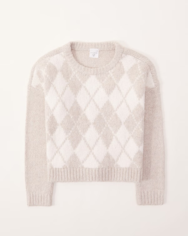 girls cable crewneck sweater | girls tops | Abercrombie.com | Abercrombie & Fitch (US)
