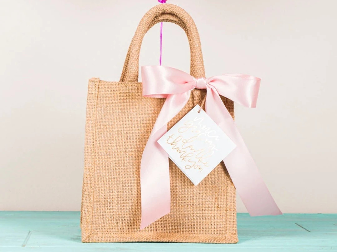 Small Jute Bag - Wedding Welcome Gift - Eco-Friendly Bag - Craft Bag - Gift Bag - Biodegradable B... | Etsy (US)