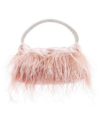 Nina Crystal Handle Feather Pouch - Macy's | Macy's
