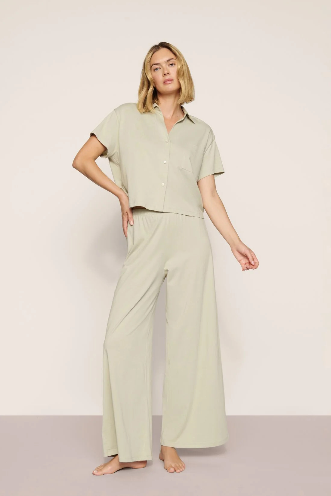 Pima Cotton Short Sleeve & Pant PJ Set | Eberjey