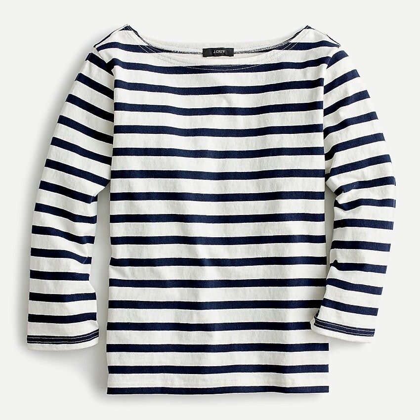 Structured boatneck T-shirt in stripe | J.Crew US