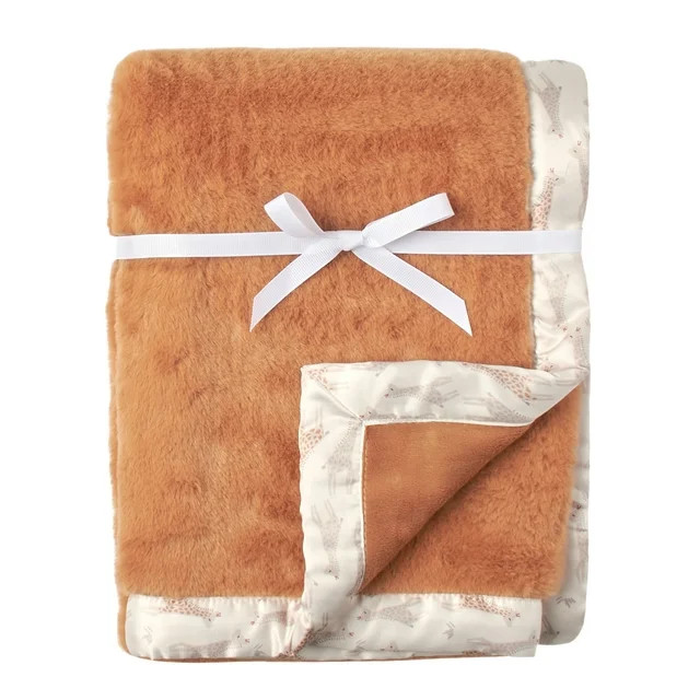 Modern Moments by Gerber Baby & Toddler Boy Plush Blanket with Satin Trim, Beige Safari | Walmart (US)