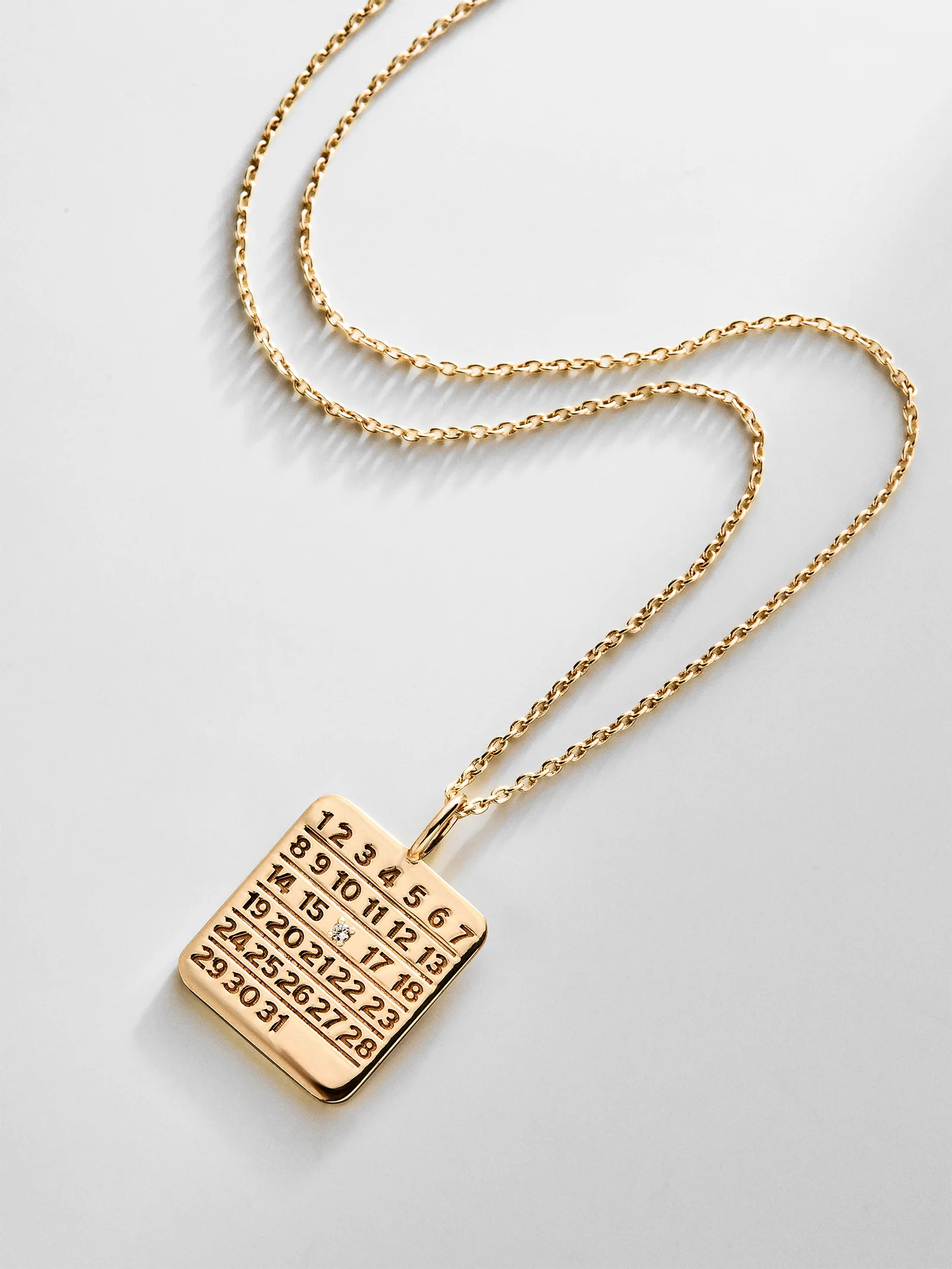 Save the Date Custom Calendar Pendant Necklace - Gold/Pav\u00e9 | BaubleBar