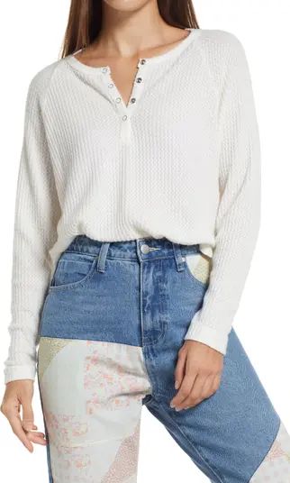 Women's Oversize Snap Front Henley Top | Nordstrom