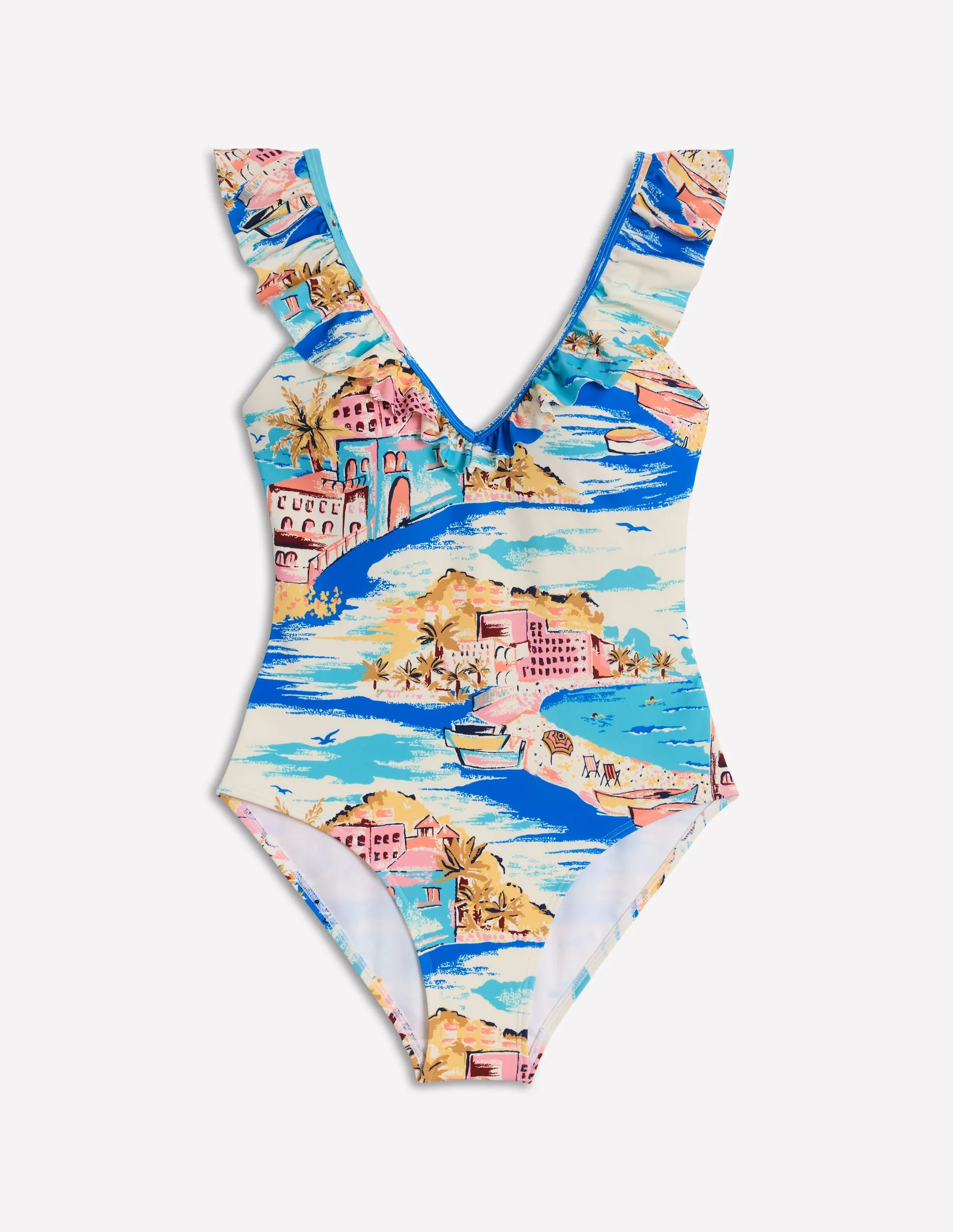 Evia Ruffle Swimsuit-Multi, Paradise Bay | Boden (US)