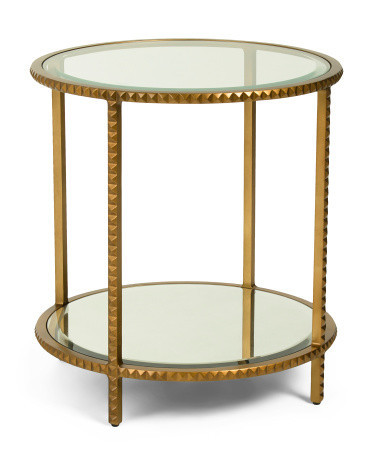 27x25 Antique Mirror Shelf Stud End Table | TJ Maxx