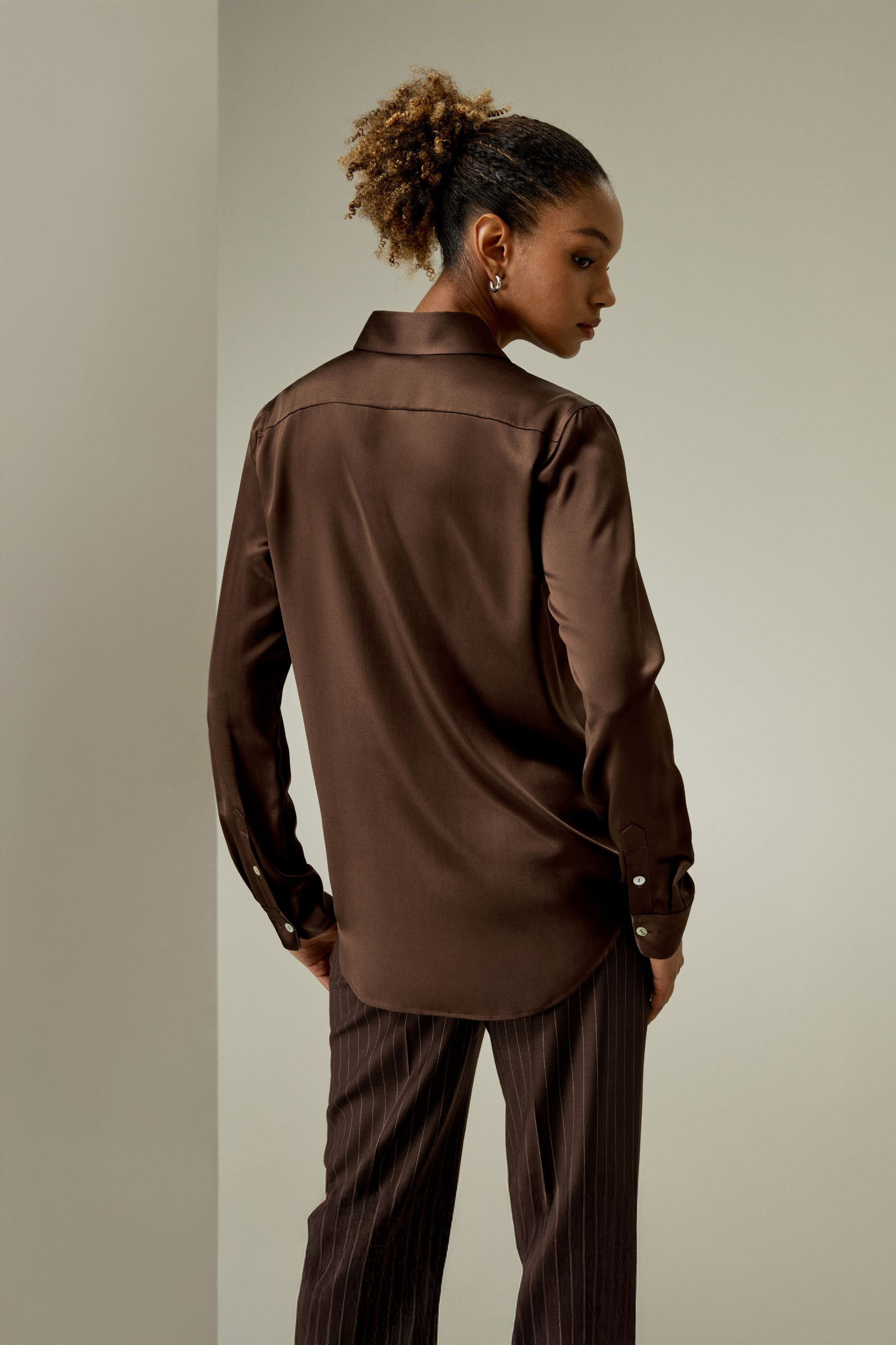 Spread Collar Silk Shirt | LILYSILK