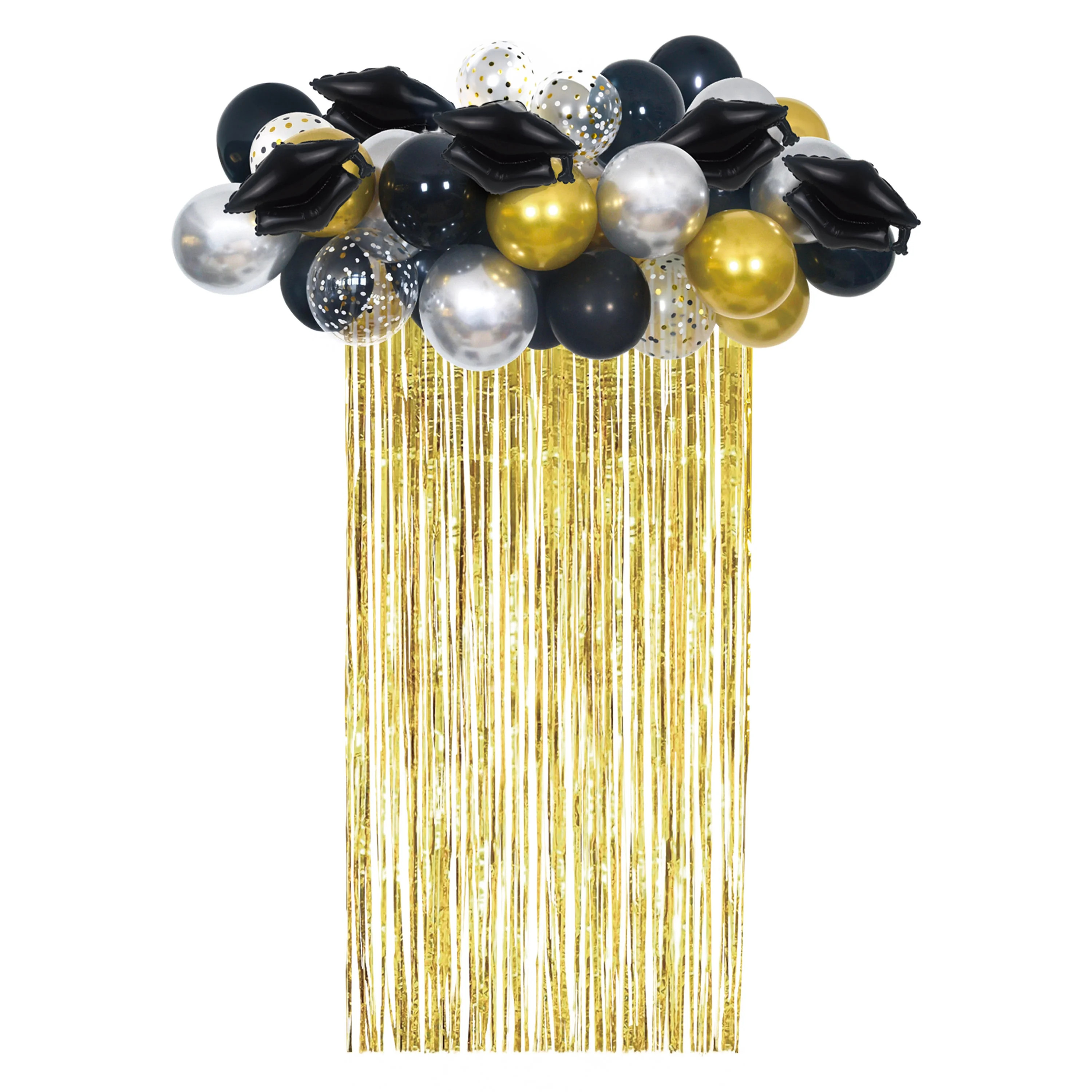 Graduation Multicolor Balloon Fringe Decorating Kit, 41 Pieces, by Way To Celebrate | Walmart (US)