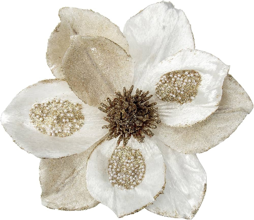 Briful 10’’ Large Heads Christmas Glitter Magnolia Flowers Christmas Tree Ornaments Set of 3 ... | Amazon (US)