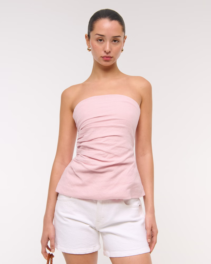 Women's Linen-Blend Tube Top | Women's New Arrivals | Abercrombie.com | Abercrombie & Fitch (US)