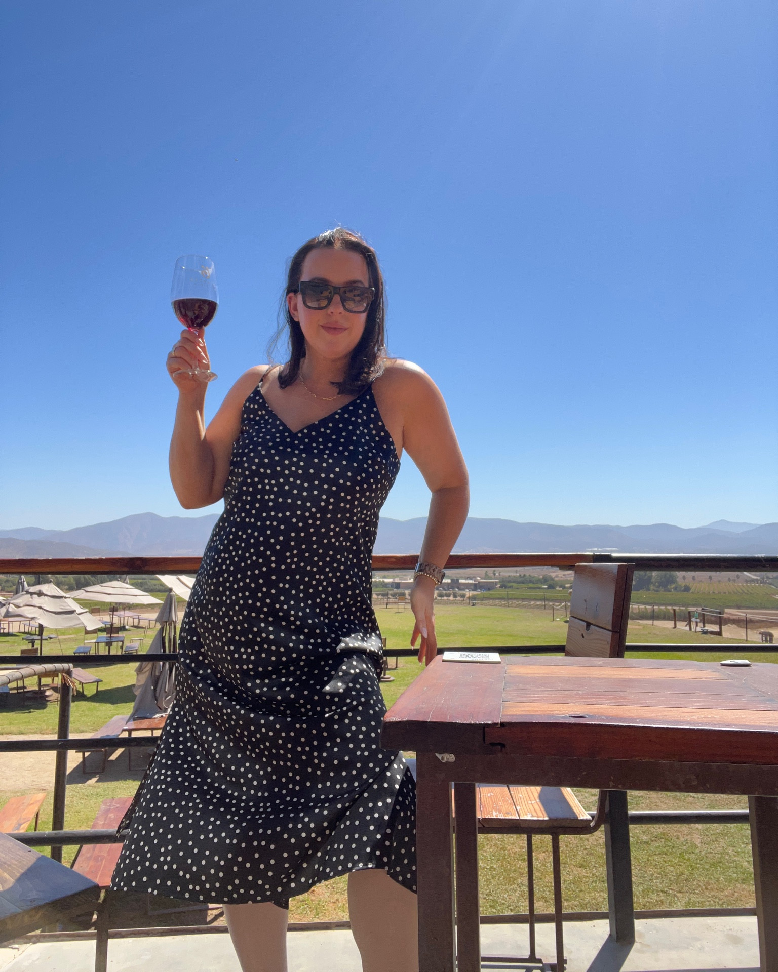 What I wore wine tasting in Mexico / Valle de Guadalupe Mexico / wine tasting outfit / wine country outfit / polka dot dress / slip dress 

#LTKMidsize #LTKFindsUnder100 #LTKStyleTip