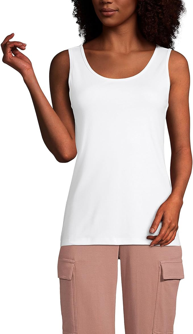 Lands' End Women's Cotton Tank Top | Amazon (US)
