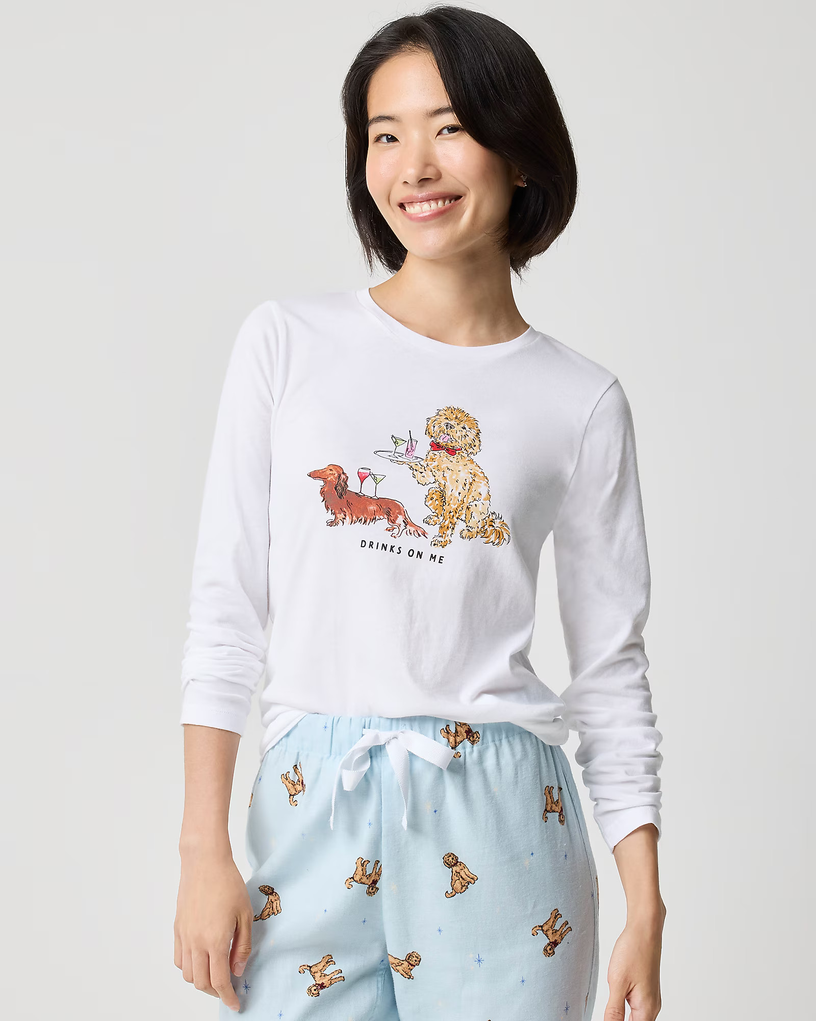 Long-sleeve cocktail dogs graphic tee | J.Crew Factory