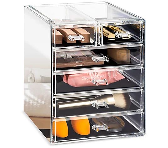 Sorbus Makeup and Jewelry Case - 4 Large, 2 Small Drawers | QVC