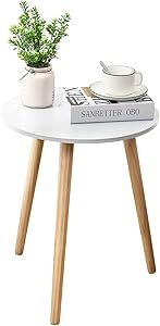 Apicizon Round Side Table, White Nightstand Coffee End Table for Living Room, Bedroom, Small Spac... | Amazon (US)