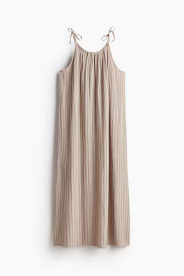 Ruffle-trimmed Cotton Dress - Sleeveless - Long - White - Ladies | H&M US | H&M (US + CA)