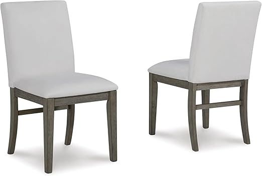 Ashley Furniture Anibecca Dining UPH Side Chair (2/CN), Gray/Off White | Amazon (US)
