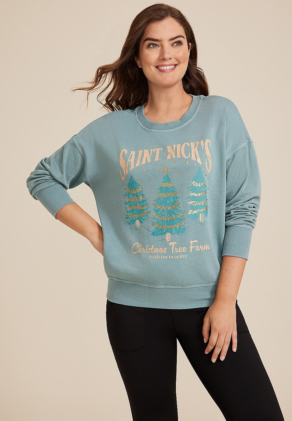 St Nicks Christmas Tree Farm Relaxed Fit Sweatshirt | Maurices