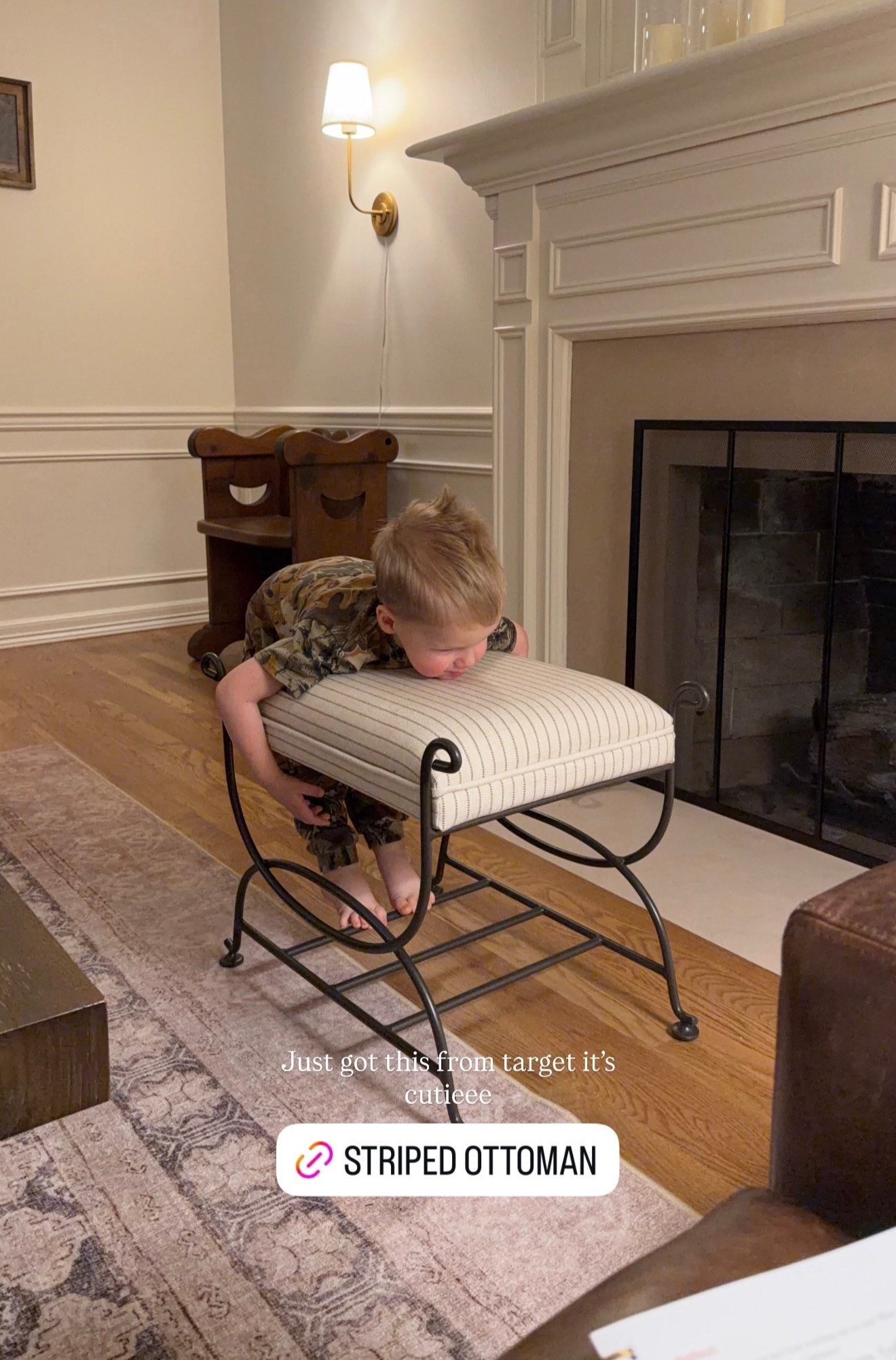 Living room refresh I got a new rug last month and finally put it down! Feels bright and light in here. I LOVE this little stool from target it’s gorgeous and I love the cast iron details. 

#livingroom #target #studiomcgee #cb2 #floorlamp #bresheppardhome #homedecor #restorationhardware #homedesign 